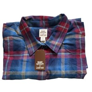 Blake Shelton X land’s end shirt women’s 3x plaid flannel boyfriend NWT